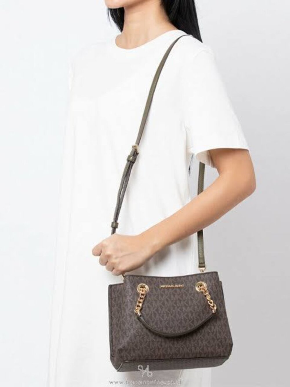 Michael Kors Teagen Signature Coated Canvas Satchel Bag